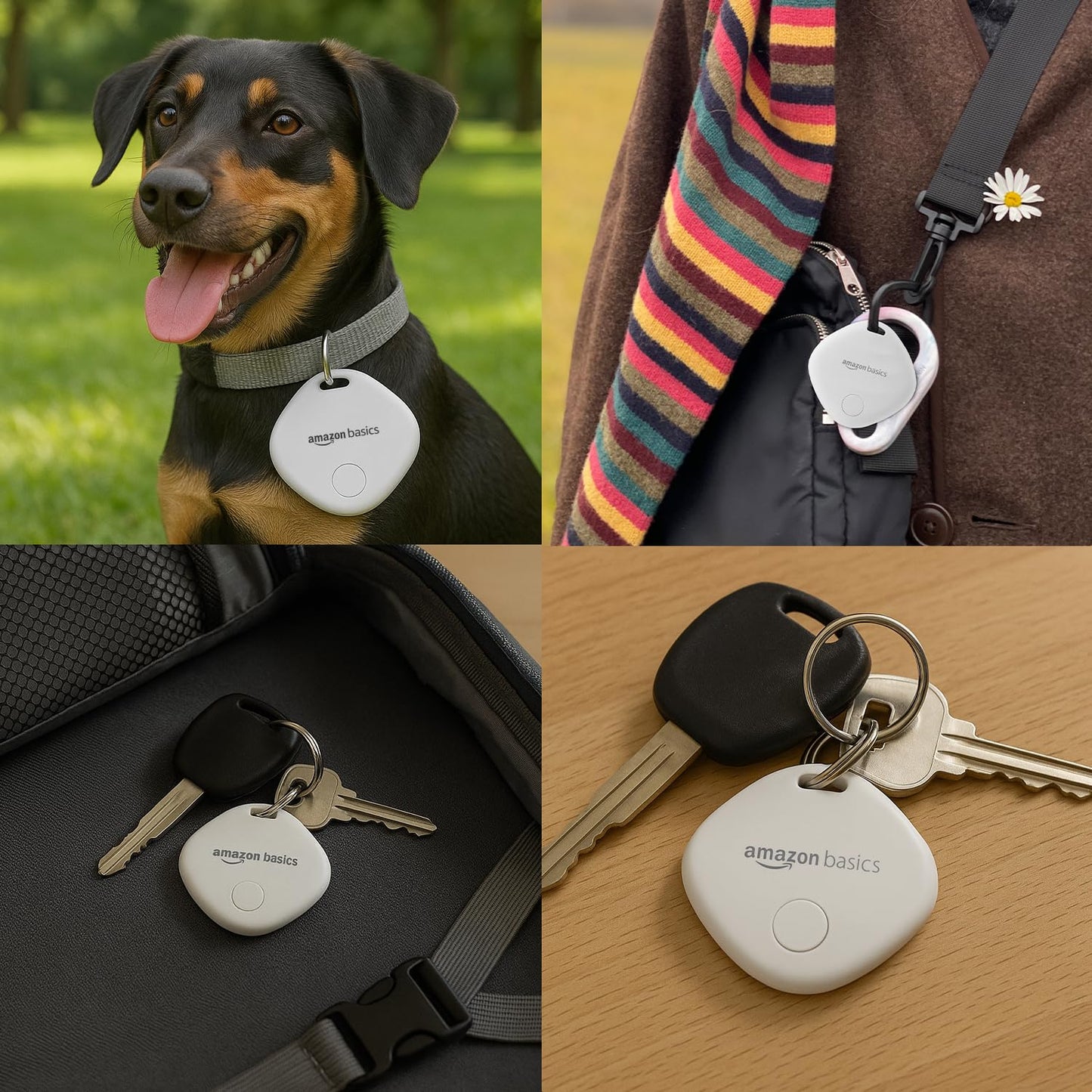 Amazon Basics Aero Tag for iOS | Apple Find My Network Tracker | Bluetooth 5.3 | No SIM Needed | Anti-Lost & Loud 80dB Alert | Item Finder- Keys, Wallets, Bags