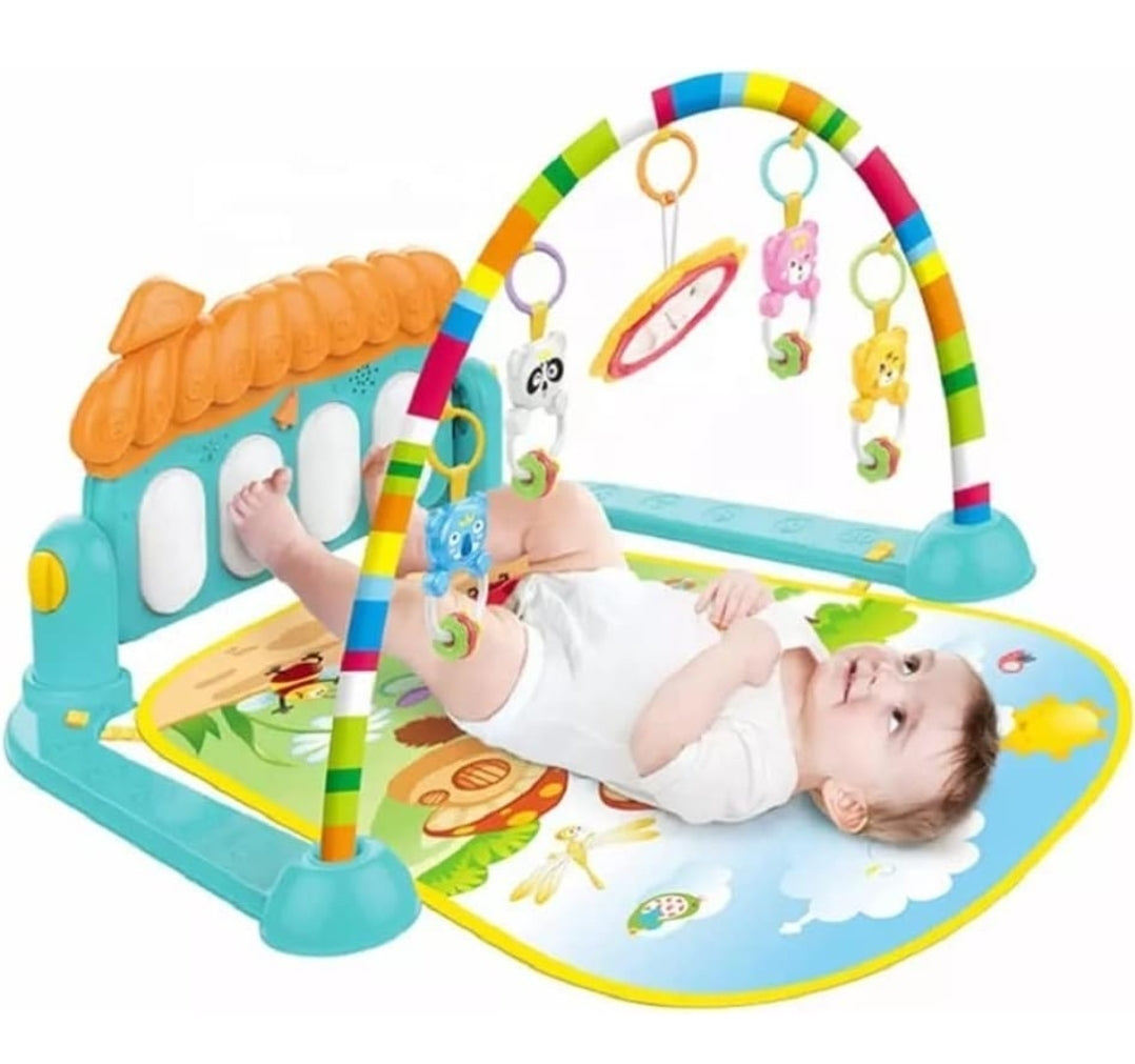 Mini Wonders Baby Gym Play Mat with Hanging Toys | Tummy Time Activity Gym for Newborns | Soft Mat with Rattles & Mirror | Sensory Development Toy 0-1
