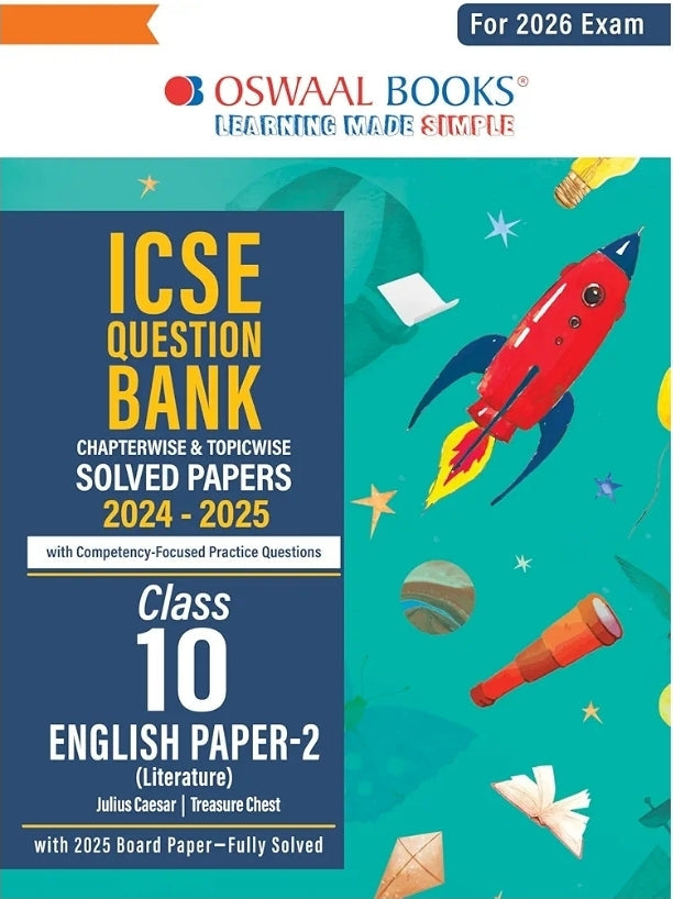 Oswaal ICSE Question Bank Chapterwise & Topicwise Solved Papers Class 10 English-2 For 2026 Exam