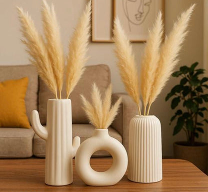 Flower Vase and Ceramic Vases Set Of 3 for Home Decor, Office and Gifting