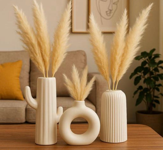 Flower Vase and Ceramic Vases Set Of 3 for Home Decor, Office and Gifting
