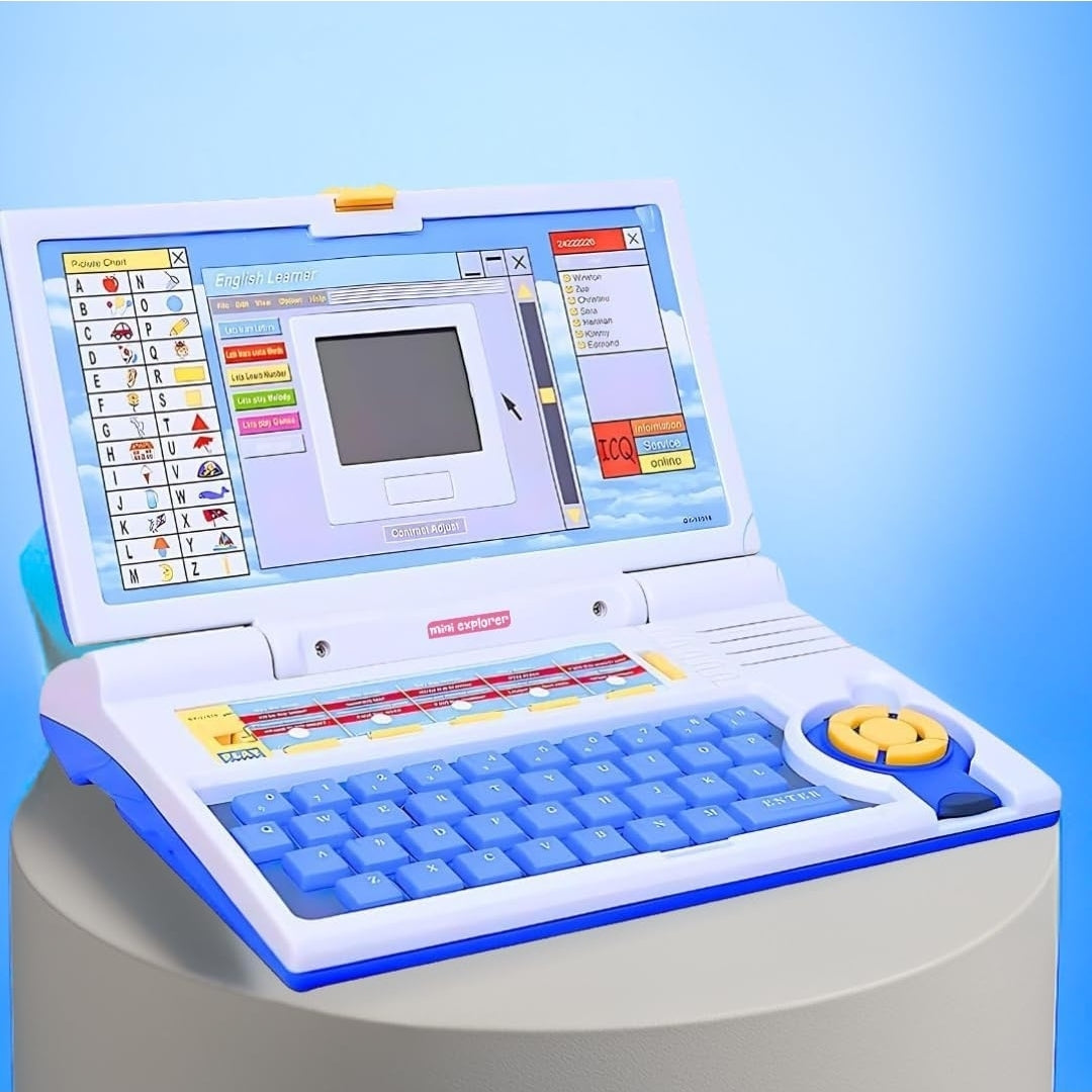 MiniExplorer Educational Computer Laptop Toy for Kids with Mouse |Toys for 2 - 5 Years Old Boys Girls| Learning Activity Alphabet, Letter, Words, Game