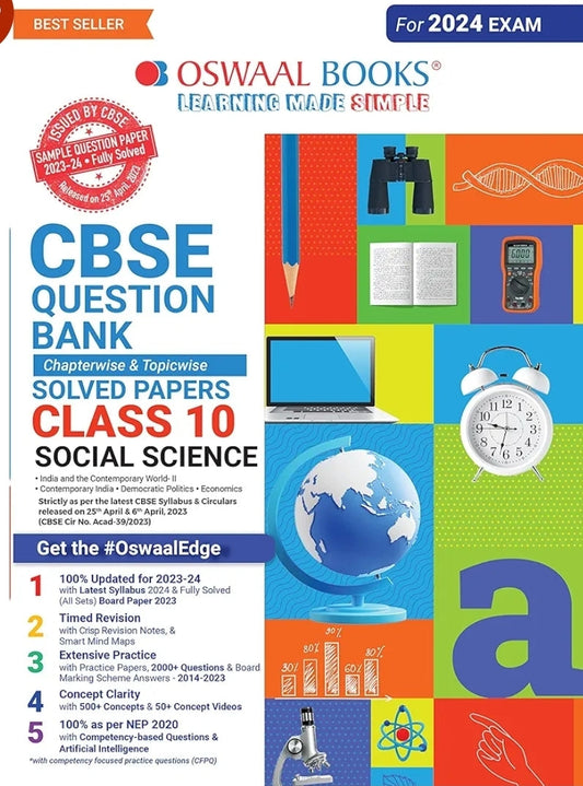 Oswaal CBSE Class 10 Social Science Question Bank (For 2024 Board Exams)