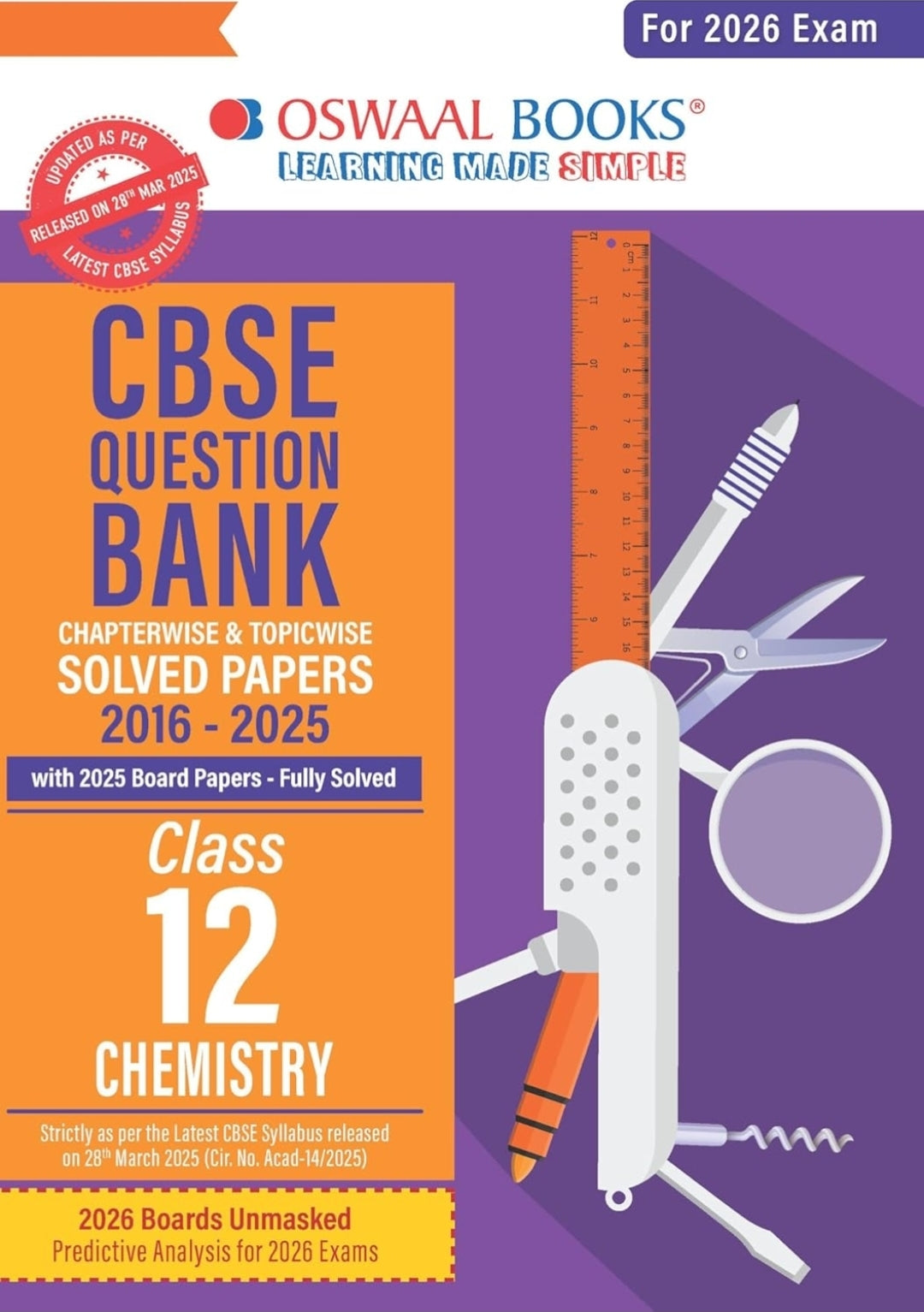 Oswaal CBSE Question Bank Chemistry For Class 12 | Based On Latest CBSE Syllabus with 1500+ Questions | Chapterwise and Topicwise SOLVED PAPERs