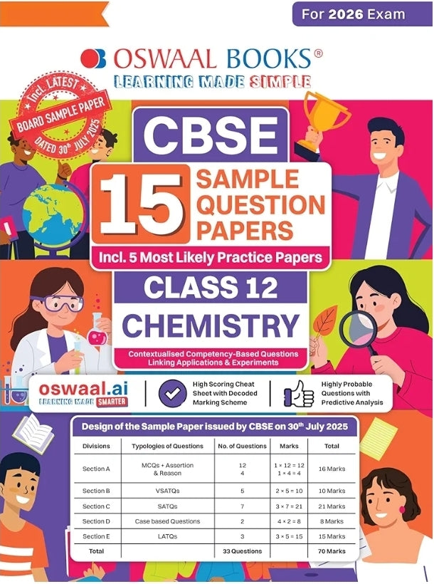 Oswaal CBSE Sample Question Papers Class 12 Chemistry Book (For Term I Nov-Dec 2021 Exam)