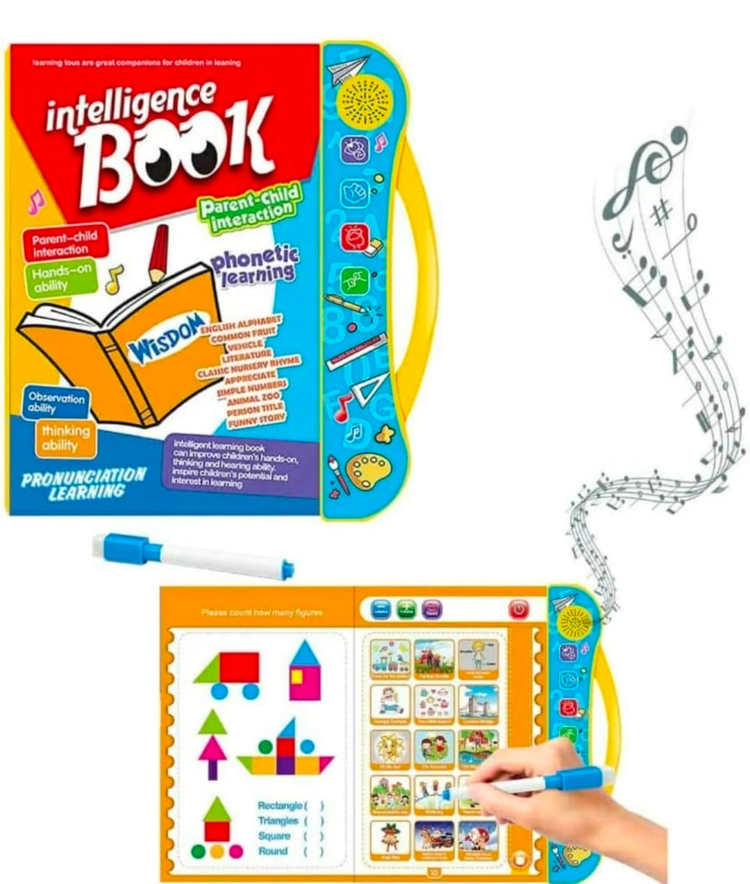 PoPo Toys® Interactive Children Book -Musical English Educational Phonetic Learning Book for 3 + Year Kids, Boys, Toddlers | Intelligent Book
