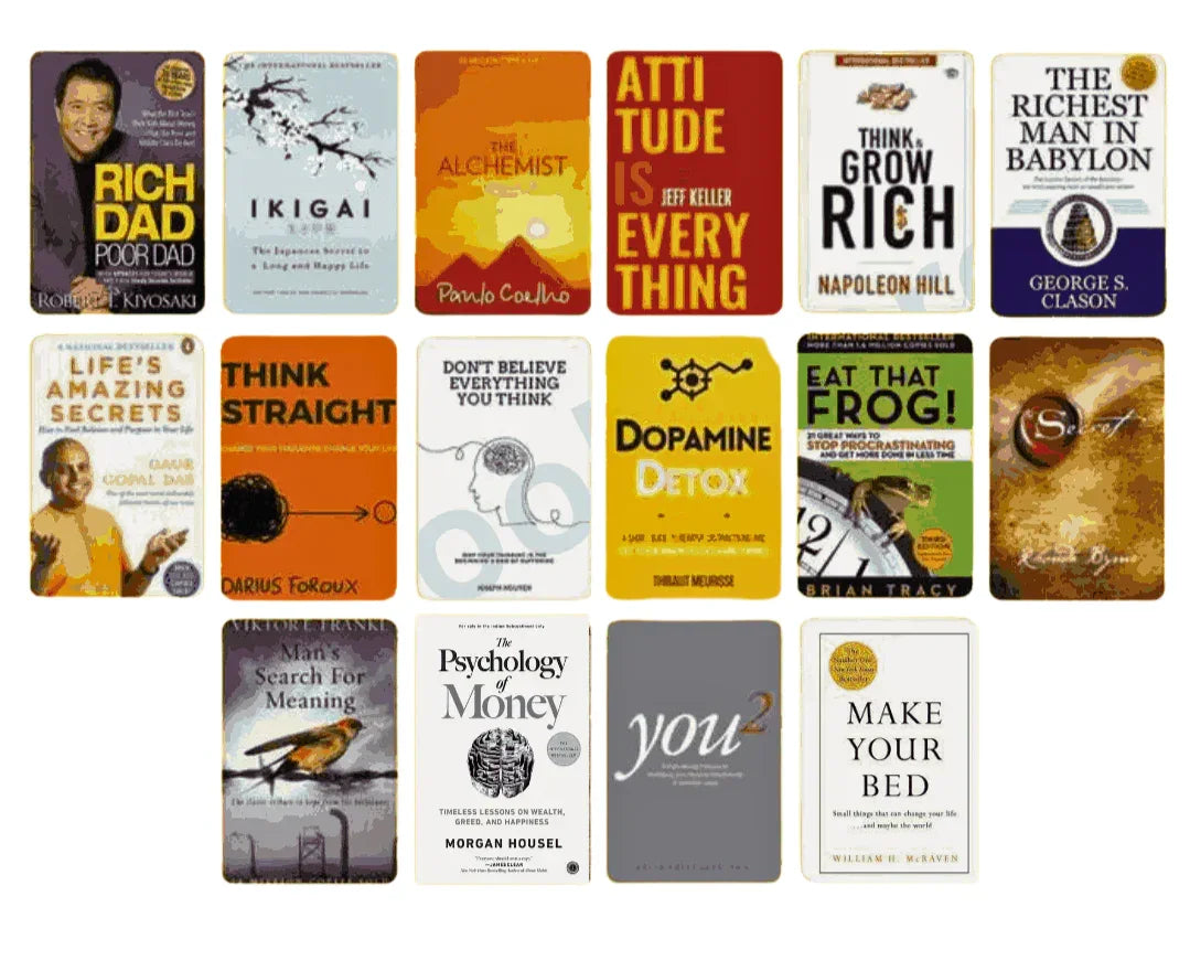 Bestseller Self-Help & Finance Book Box Set with Bonus Bookmarks(16 books) - eLocalshop